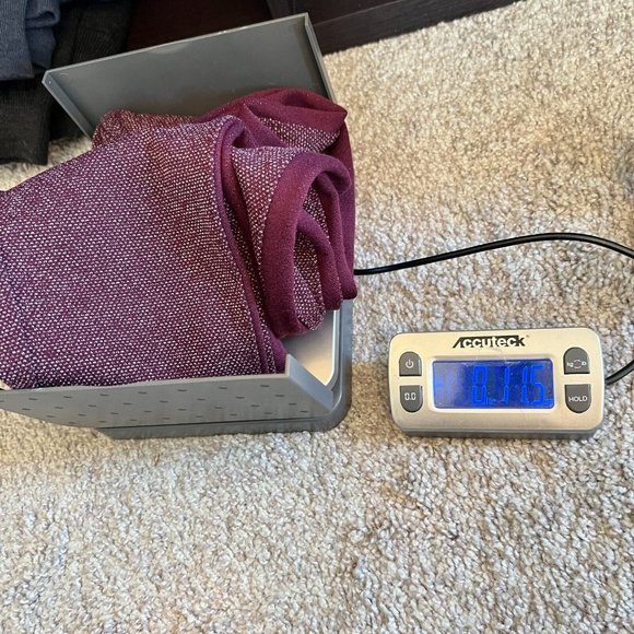 Lou Gray Loft Womens Pants Medium Purple Pull On Tuxedo Stripe Leggings 15978 - Picture 9 of 9